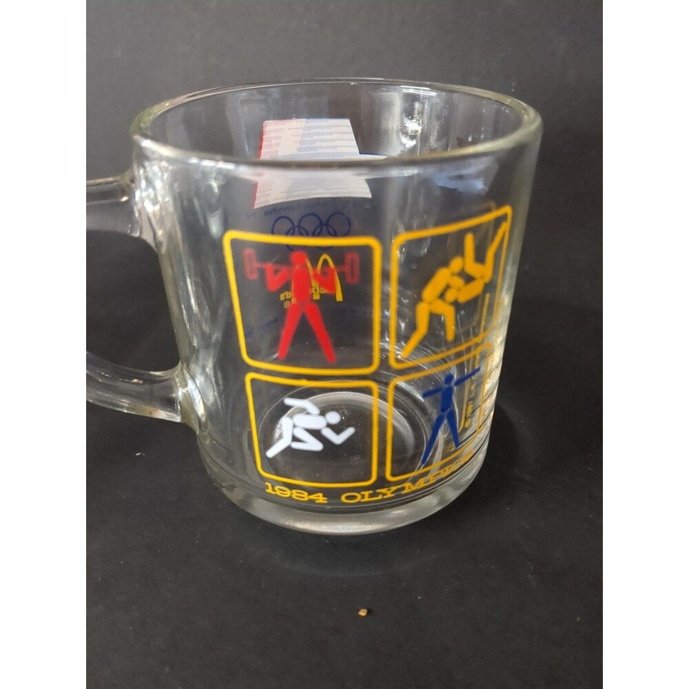 4 Vintage 1984 McDonalds Olympic Glass Coffee Mugs  Los Angeles -  All Different - Picture 13 of 16